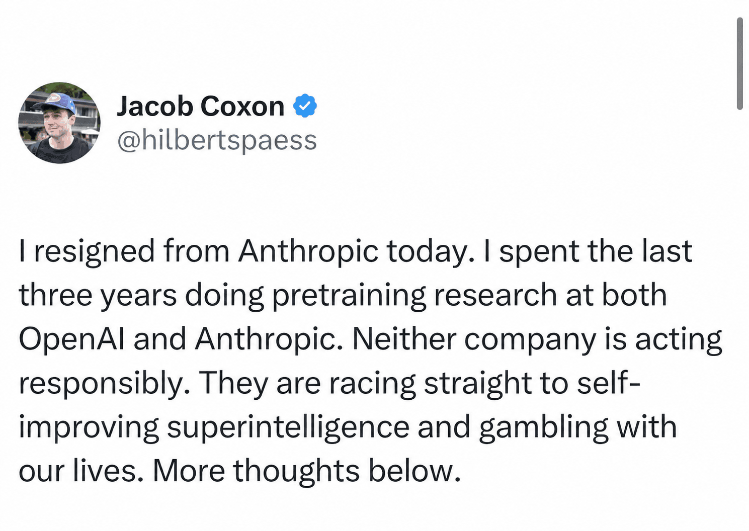 雅各布·考克森是誰?他離開 Anthropic 的貼文獲得 9,000 萬次瀏覽