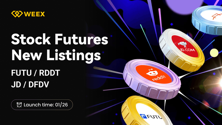 WEEX-Futures Neue Listung: FUTU, RDDT, JD und DFDV USDT Paar