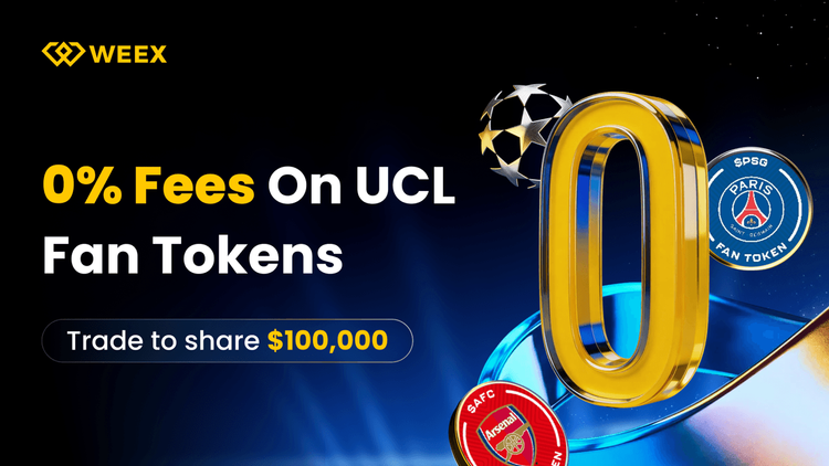 Nehmen Sie am WEEX 2026 UCL Fan Token Event teil: Handeln Sie mit 0 % Gebühren und teilen Sie 100.000 $ an Belohnungen